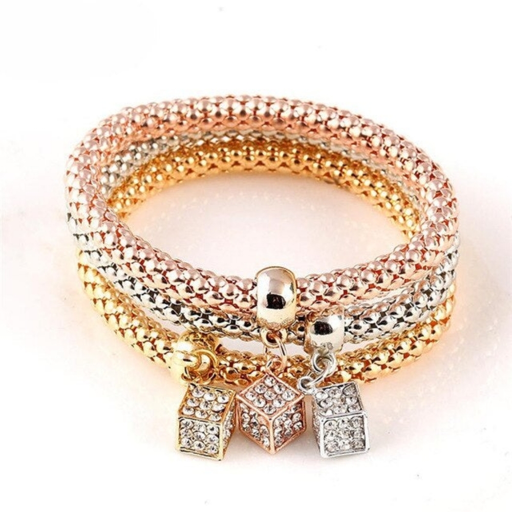 Dice Charm Bracelet Trio